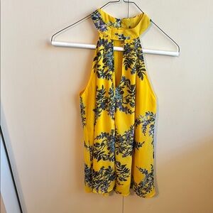 Japna Women’s XS Floral Yellow Halter Top